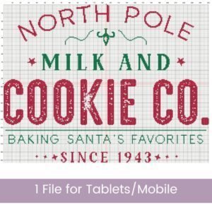 North Pole Cookie Co. Cross Stitch Pattern | Christmas Kitchen Decor