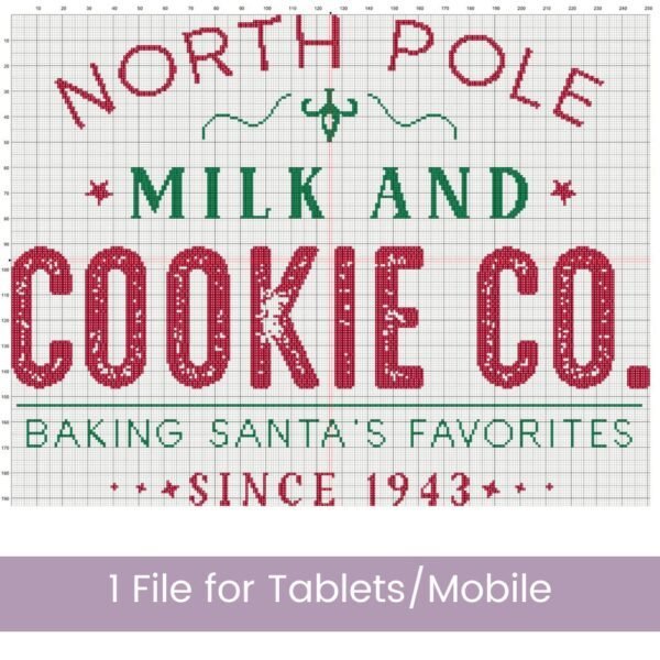 North Pole Cookie Co. Cross Stitch Pattern | Christmas Kitchen Decor