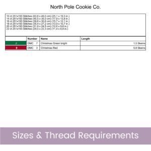 North Pole Cookie Co. Cross Stitch Pattern | Christmas Kitchen Decor