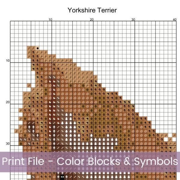 Yorkshire Terrier Cross Stitch Pattern, Yorkshire Terrier Embroidery, Fluffy Puppy Handmade Small Dog Cross Stitch Pattern, Pet Lover Gift