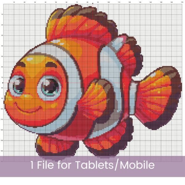 Baby Clownfish Cross Stitch Pattern