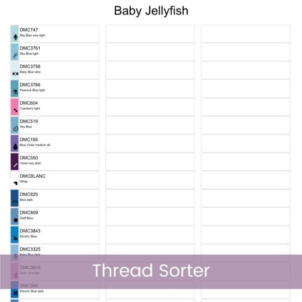Baby Jellyfish Cross Stitch Pattern