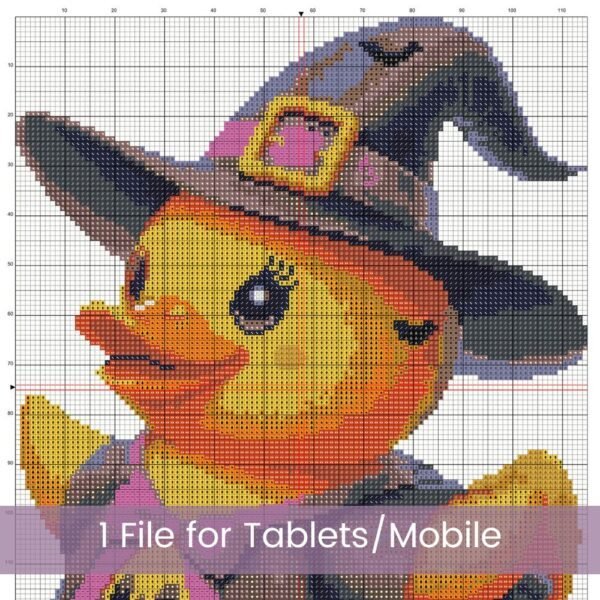 Halloween Rubber Duck Cross Stitch Pattern, Cute Rubber Duck Halloween Cross Stitch Pattern, Instant Download, Pattern Keeper file included