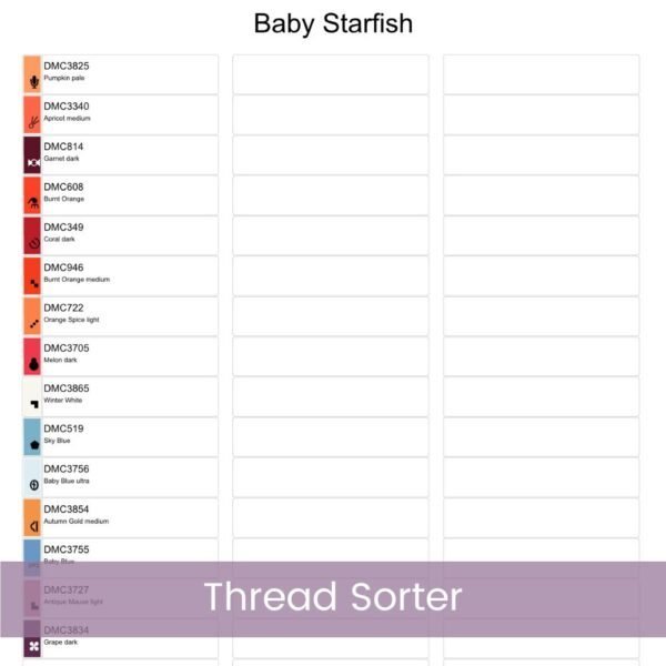 Baby Starfish Cross Stitch Pattern