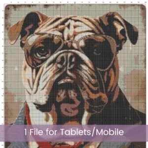 English Bulldog Cross Stitch Pattern