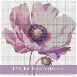 Anemone Flower Cross Stitch Pattern