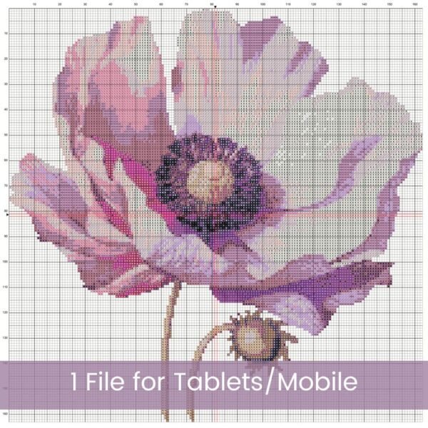 Anemone Flower Cross Stitch Pattern