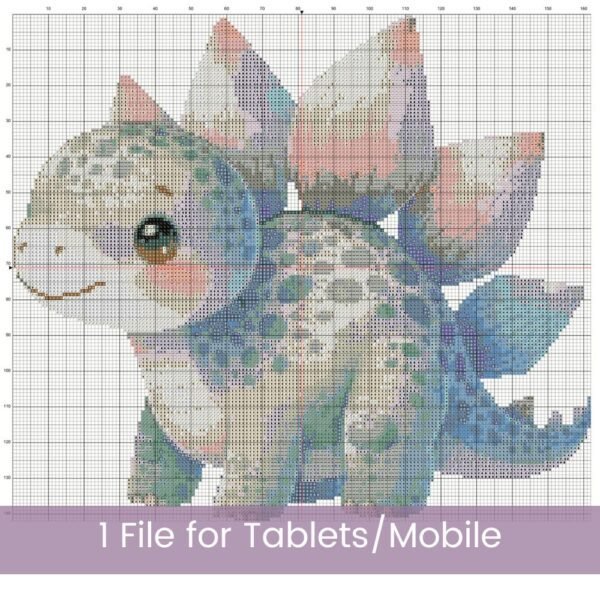 Baby Stegosaurus Cross Stitch Pattern