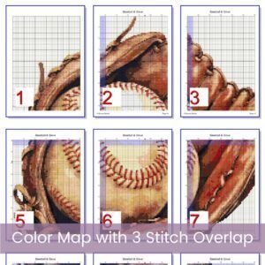 Baseball and Glove Cross Stitch Pattern