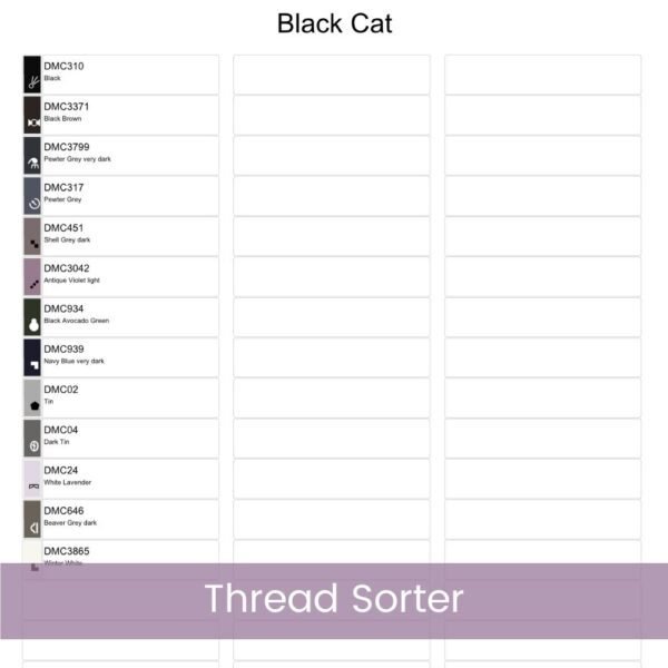 Black Cat Cross Stitch Pattern