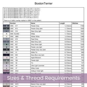 Boston Terrier Cross Stitch Pattern