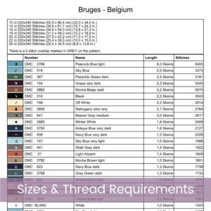 Bruges Travel Poster Cross Stitch Pattern, Retro Belgium Cityscape Design, Bruges Decor Art, Vintage Cityscape Stitch, Handmade Travel Decor