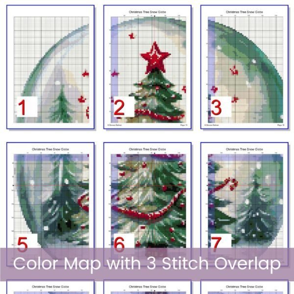Snow Globe Christmas Tree Cross Stitch Pattern, Holiday Tree Cross Stitch Pattern, Christmas Snow Globe PDF Stitch Pattern, Instant Download