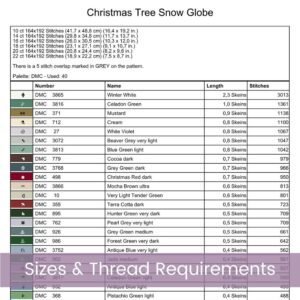 Snow Globe Christmas Tree Cross Stitch Pattern, Holiday Tree Cross Stitch Pattern, Christmas Snow Globe PDF Stitch Pattern, Instant Download