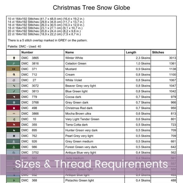 Snow Globe Christmas Tree Cross Stitch Pattern, Holiday Tree Cross Stitch Pattern, Christmas Snow Globe PDF Stitch Pattern, Instant Download