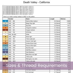 Death Valley Travel Poster Cross Stitch Pattern