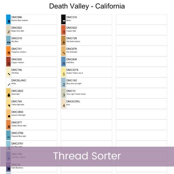 Death Valley Travel Poster Cross Stitch Pattern