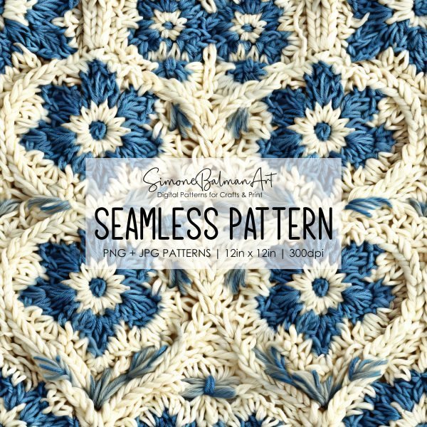 Nordic Knit Seamless Pattern, Printable Seamless Digital Paper Pack 12x12in, Commercial Use, Sublimation, Card Making, Crafting