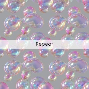 Iridescent Bubbles Seamless Pattern, Printable Seamless Digital Paper Pack 12x12in, Commercial Use, Sublimation, Card Making, Crafting