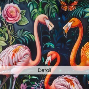 Flamingoes Oil Painting Seamless Pattern, Printable Seamless Digital Paper Pack 12x12in, Commercial Use, Sublimation, Card Making, Crafting