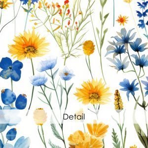 Spring Wildflowers Seamless Pattern, Printable Seamless Digital Paper Pack 12x12in, Commercial Use, Sublimation, Card Making, Crafting