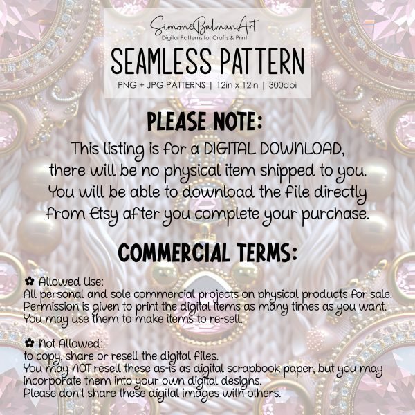 Designer Themed Seamless Pattern, Printable Seamless Digital Paper Pack 12x12in, Commercial Use, Sublimation, Card Making, Crafting
