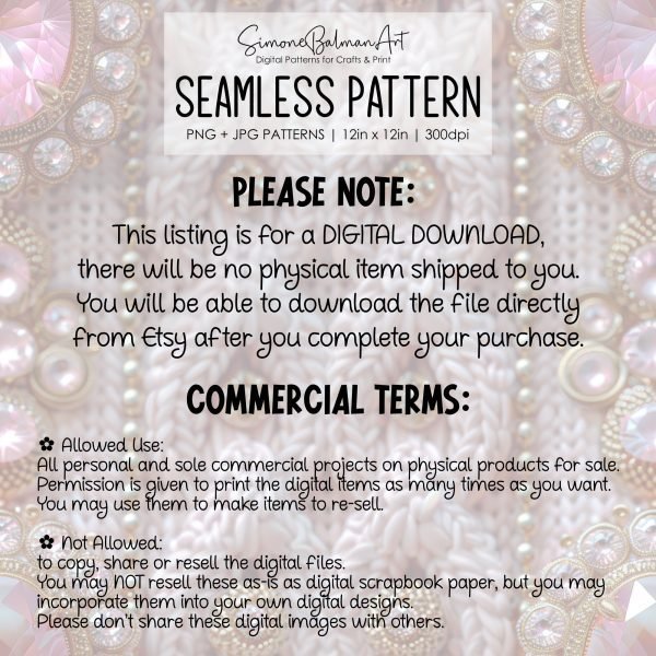 Designer Themed Seamless Pattern, Printable Seamless Digital Paper Pack 12x12in, Commercial Use, Sublimation, Card Making, Crafting