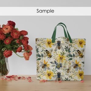Bees and Flowers Seamless Pattern | Printable Seamless Digital Paper 12x12in | Commercial Use | Sublimation | Card Making | Crafting