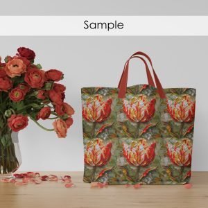 Tulips Oil Painting Seamless Pattern, Printable Seamless Digital Pattern 12x12in, Commercial Use, Sublimation, Card Making, Crafting