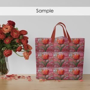 Tulips Oil Painting Seamless Pattern, Printable Seamless Digital Pattern 12x12in, Commercial Use, Sublimation, Card Making, Crafting