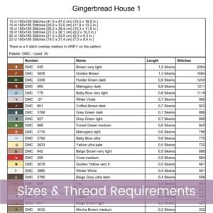 Gingerbread House Cross Stitch Pattern