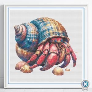 Hermit Crab Cross Stitch Pattern / Hermit Crab in a Shell Digital PDF Cross Stitch Pattern