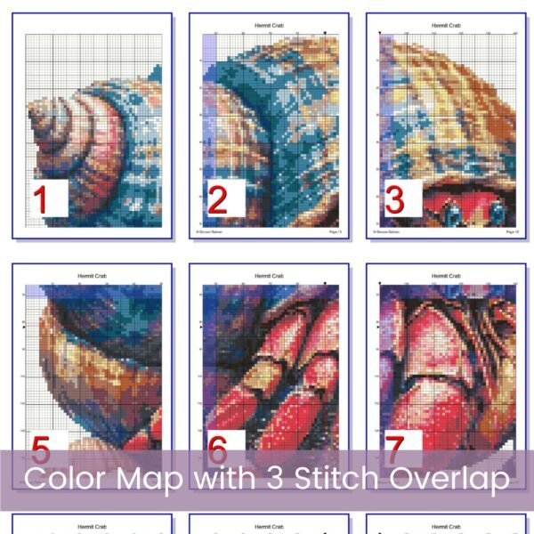 Hermit Crab Cross Stitch Pattern / Hermit Crab in a Shell Digital PDF Cross Stitch Pattern
