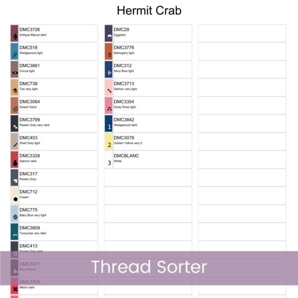 Hermit Crab Cross Stitch Pattern / Hermit Crab in a Shell Digital PDF Cross Stitch Pattern