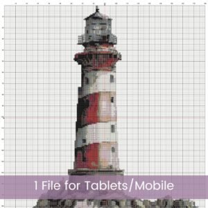 Lighthouse Cross Stitch Pattern, Nautical Ocean Embroidery, Seaside Coastal Stitch Pattern, Maritime Beach House Handmade Decor Craft Gift