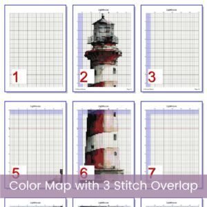 Lighthouse Cross Stitch Pattern, Nautical Ocean Embroidery, Seaside Coastal Stitch Pattern, Maritime Beach House Handmade Decor Craft Gift