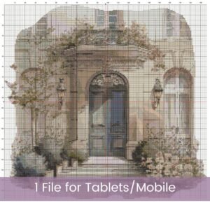 Paris House Cross Stitch Pattern Elegant Watercolor Vintage European French Parisian Home Travel Lovers Embroidery Architecture Decor Art