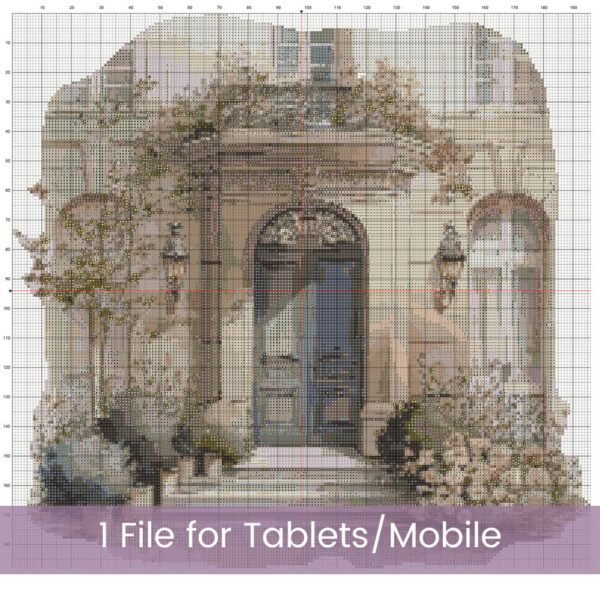 Paris House Cross Stitch Pattern Elegant Watercolor Vintage European French Parisian Home Travel Lovers Embroidery Architecture Decor Art