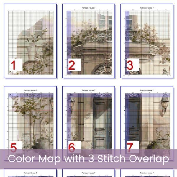 Paris House Cross Stitch Pattern Elegant Watercolor Vintage European French Parisian Home Travel Lovers Embroidery Architecture Decor Art