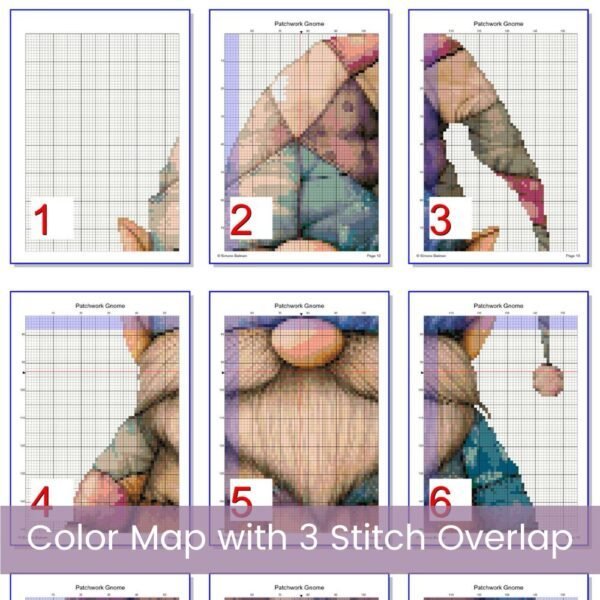 Patchwork Gnome Cross Stitch Pattern, Country Patchwork PDF Cross Stitch Pattern Instant Download, Pattern Keeper, Markup & iBook files incl