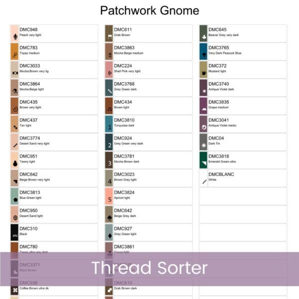 Patchwork Gnome Cross Stitch Pattern, Country Patchwork PDF Cross Stitch Pattern Instant Download, Pattern Keeper, Markup & iBook files incl