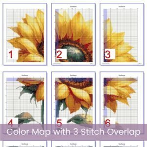 Sunflower Cross Stitch Pattern, Floral Botanical Summer Embroidery Decor, Modern DIY Nature stitch, Digital Cross Stitch, Floral Needlework
