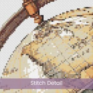 Vintage World Globe Cross Stitch Pattern / Old World Rotating Map PDF Cross Stitch Pattern Download / Pattern Keeper & iBook files included