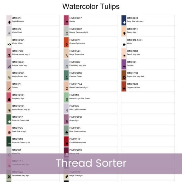 Tulip Flowers Counted Cross Stitch Pattern, Full Coverage Bunch of Tulips PDF Cross Stitch Pattern, Instant Download, Pattern Keeper Incl