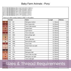 Baby Pony Cross Stitch Pattern