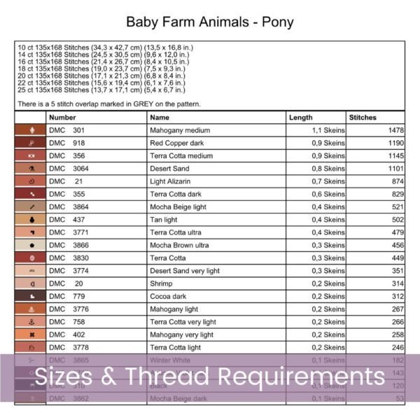 Baby Pony Cross Stitch Pattern