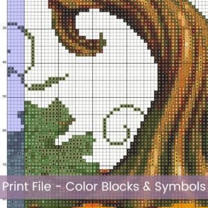 Pumpkin Cross Stitch Pattern fall Botanical Baroque Embroidery Pattern, Ornate Autumn Decor Art, Vintage Thanksgiving Halloween Cross Stitch
