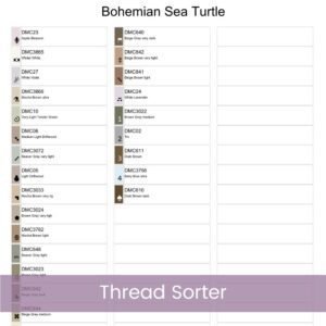 Sea Turtle Cross Stitch Pattern Boho Ocean Neutral Coastal Watercolor Embroidery Decor, Handmade Ocean-Inspired Beach Art DIY Bohemian Decor