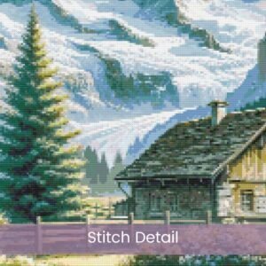 Swiss Alps Cross Stitch Pattern, Switzerland Alpine Country Digital Cross Stitch Pattern Download, Full Coverage, Pattern Keeper file incl