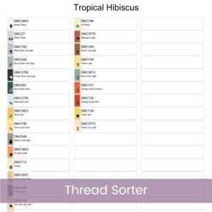 Tropical Hibiscus Cross Stitch Pattern, Hibiscus Flower Counted Cross Stitch Pattern, Floral Decor PDF Stitch Pattern, Instant Download